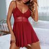 European & American Lace Erotic Lingerie: Women's See-Through Nightgown Sleepdress Camisole Set 2223
