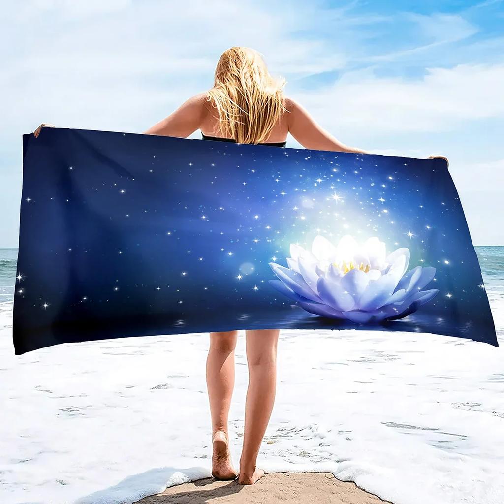 Lotus Flower Ultra Soft Beach Towel,Highly Absorbent Pool Towels,Quick Dry Beach Towel Sand Free Beach Towel Oversized Towels