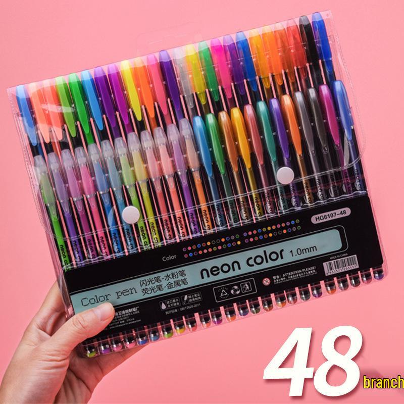 12-Color Glitter Gel Pen Set for Students: Fluorescent Markers for Journals & Notes