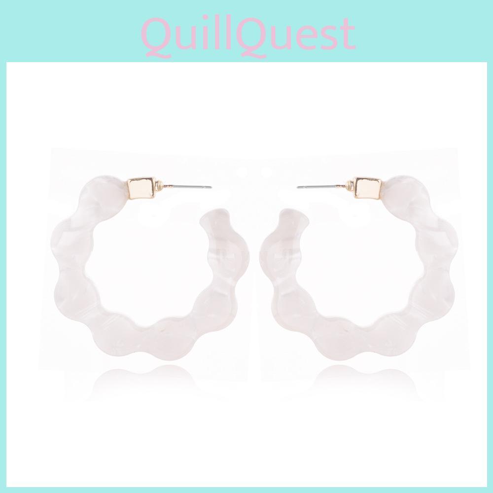 Elegant White U-shape Alloy Earrings Ideal For Weddings And Celebrations