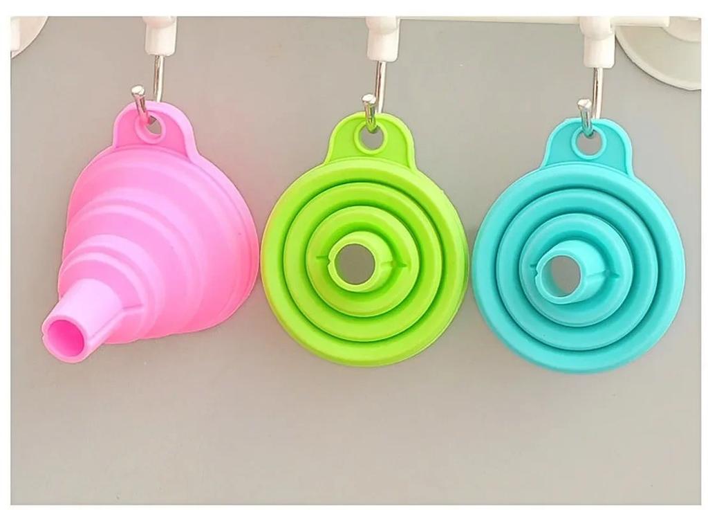 High Quality 1pc New Mini Silicone Gel Foldable Collapsible Style Funnel Hopper Kitchen Cooking Tools