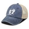 White 67 Printed Baseball Cap Adjustable Vintage Unisex Comfortable Curved Brim Cap For Women Outdoor Travel Camping