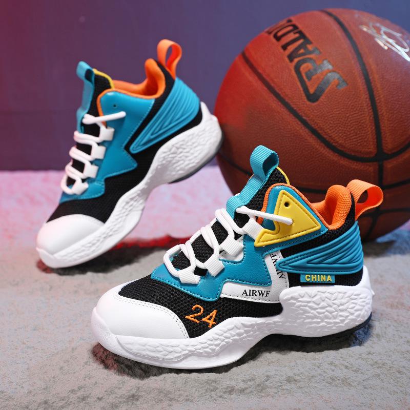 Children's basketball shoes spring and summer breathable light sports shoes friction sound boys student training shoes girls shoes