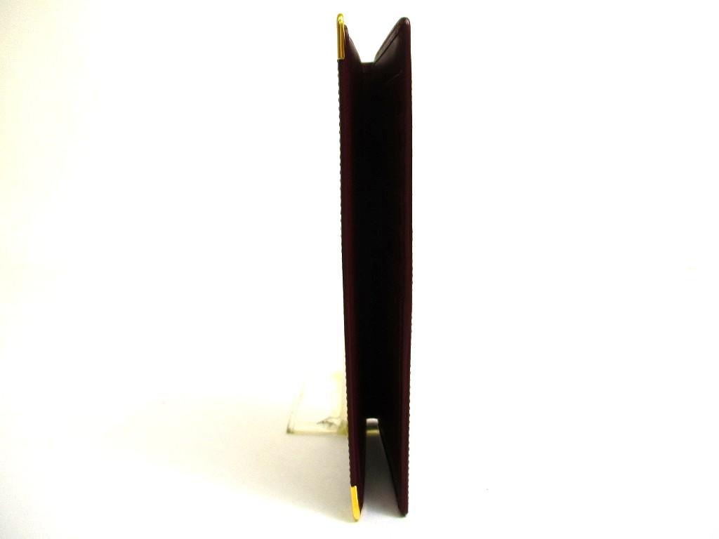 Authentic Cartier Must De Cartier Bordeaux Leather Flap Bill Wallet Checkbook Holder #b244  Open Box