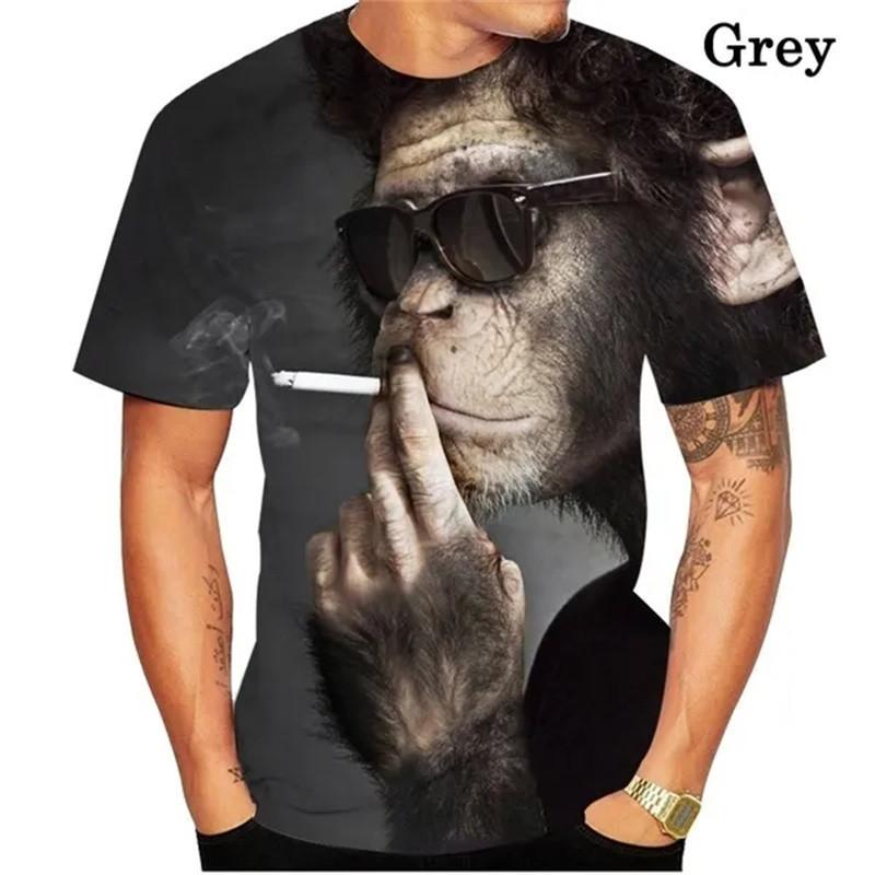 

Men s 3D printed funny gorilla monkey pattern T-shirt animal T-shirt women s summer fashion short sleeved street T-shirt 6XL
