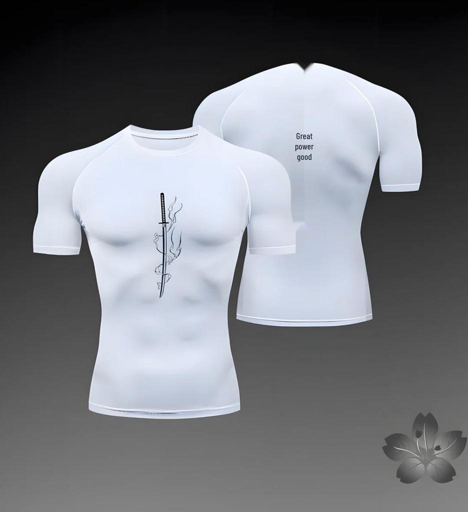 2024PRO Men's Fitness Quick-Dry Bodybuilding T-Shirt - Breathable, Tight Abdomen Shaping, Short Sleeve.