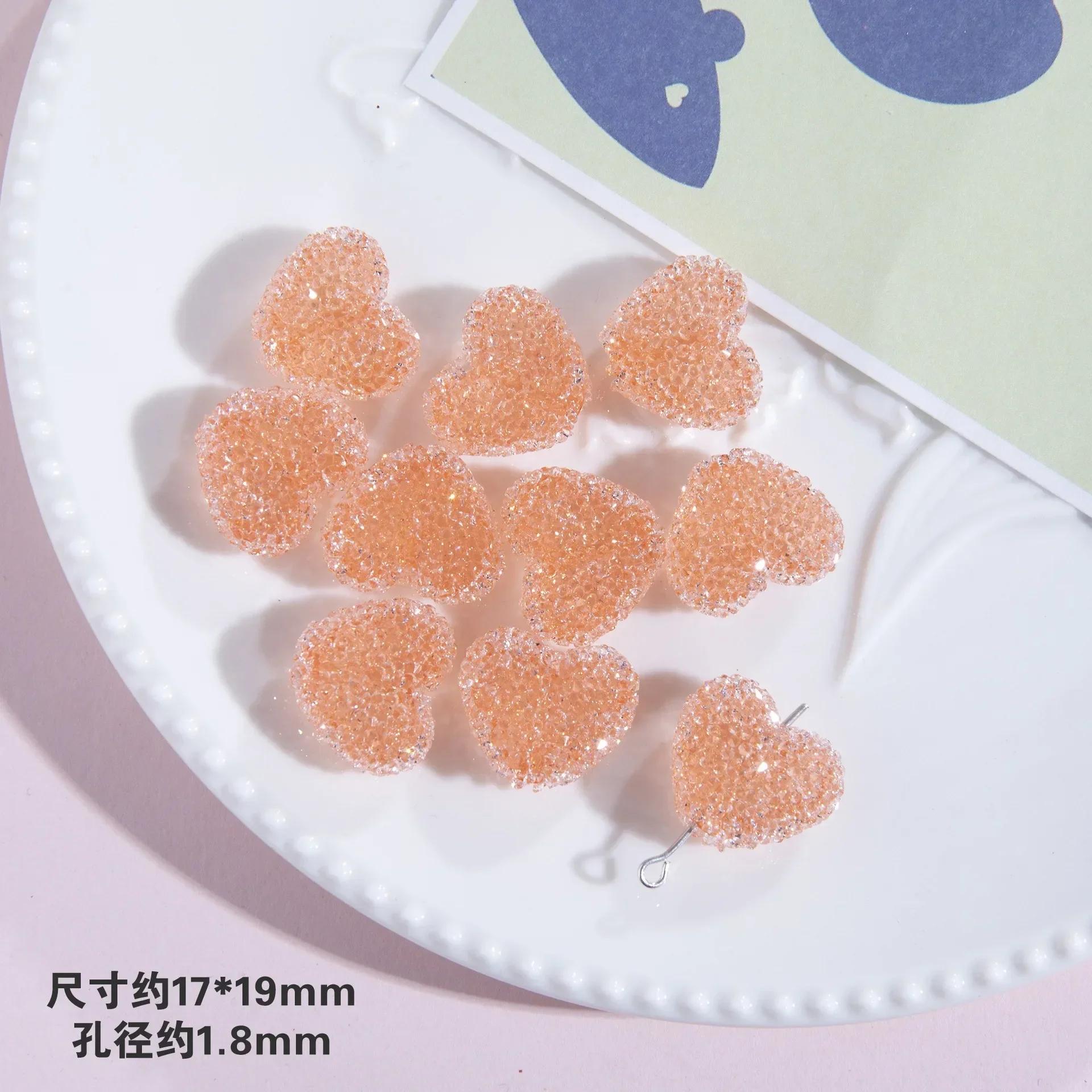 

ST32 Sugar Heart Charm Beaded DIY Handmade Earrings Minimalist Jewelry Bead Bracelet Material Necklace Popular Charm Accessories 19mm(3pcs)
