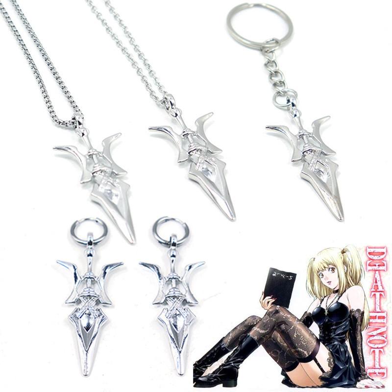 Anime Misa Amane Cosplay Necklace Halberd Pendant Necklaces Keychain Cosplay Jewelry Gifts