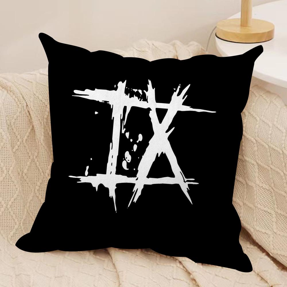 lce-Nine K-Kills Band Cushion Cover Silky Short Plush Sofa Pillow Cover Hidden Zipper Soft Dustproof Case for Home Decor