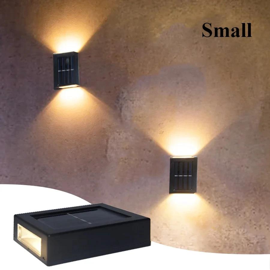 LED Solar Wall Light Black Upside Down IP65 Waterproof Outdoor Patio Garden Enclosure Corridor Night Lighting Wall Washer Lights