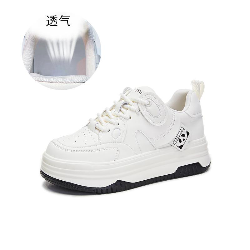 

Leather panda shoes women s 2025 spring new women s platform shoes women s casual little white shoes women s versatile flat-soled women s shoes 40 білий