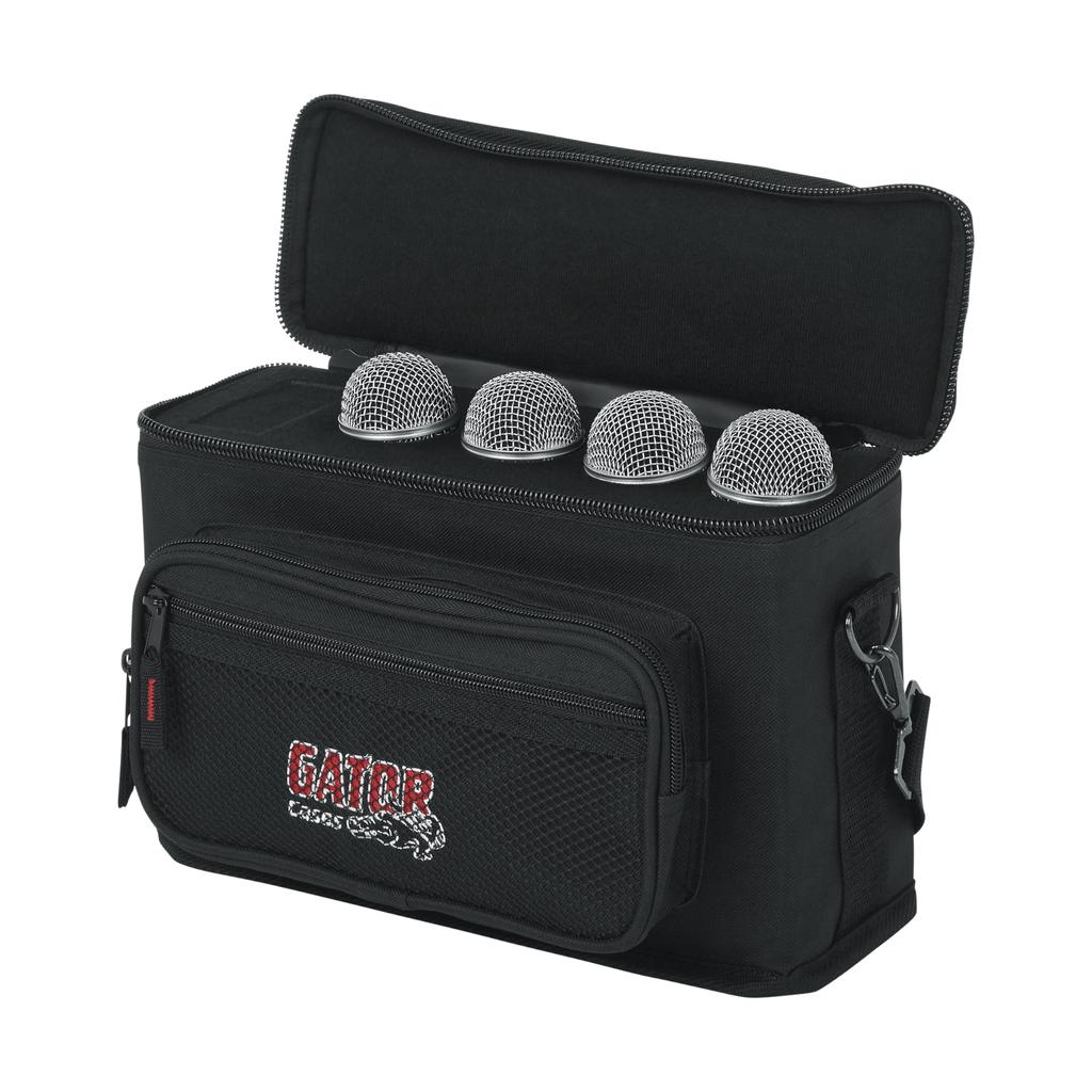 Gator Cases Nylon Carrying Bag for GM Series GM-4 Dynamic Microphones, Holds 4 [Shoulder Strap Included] [Official Japanese Product]