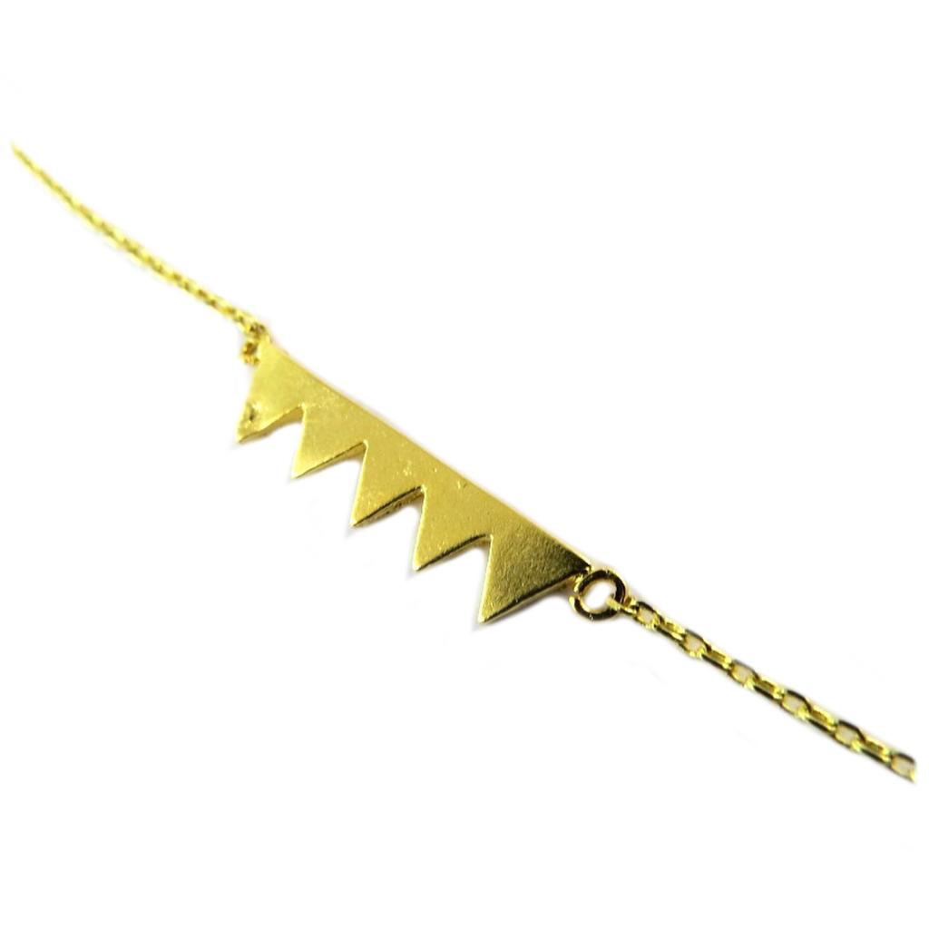 7bis [Q1351] - Handmade Gold 'Boho' Bracelet (triangles) - 20x5 Mm