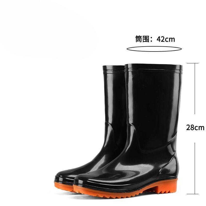 Wear to Work Half High Men's Rain Boots Lightweight Without Lacing Galoshes for City Mud Fishing Water Wear-resistant Male Shoes