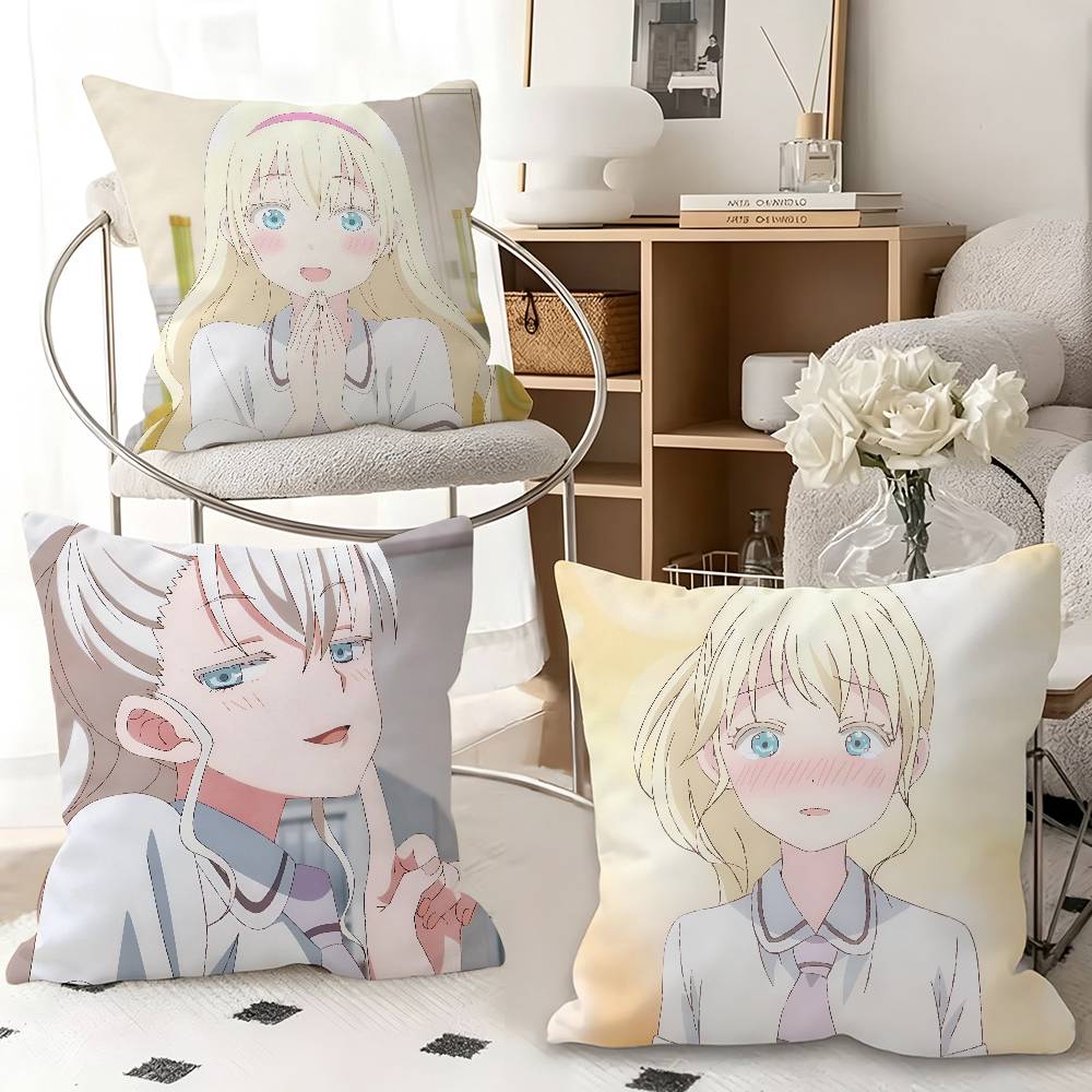 1pc Anime Asobi Asobase Characters Pillow Case Fashion Square Pillowcase Bedroom Sofa Room Ins Decoration Leisure