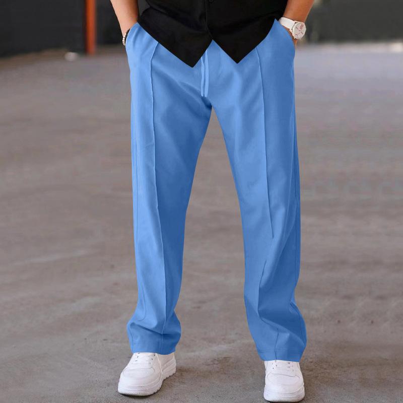 Men's Sports Trousers Casual Trousers Men's Solid Colour Versatile Fashionable Straight Trousers