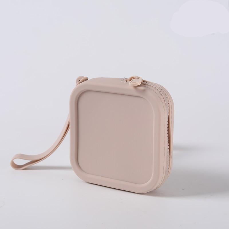 Multi-Purpose Soft Silicone Zipper Pouch Portable Mini Coin Purse With Wrist Strap Waterproof Earphone Lipstick Storage Bag