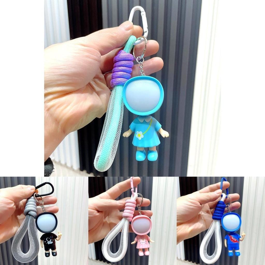 Cute Cartoon Keychain Soft Rubber Led Light Figure For Couples And Friends