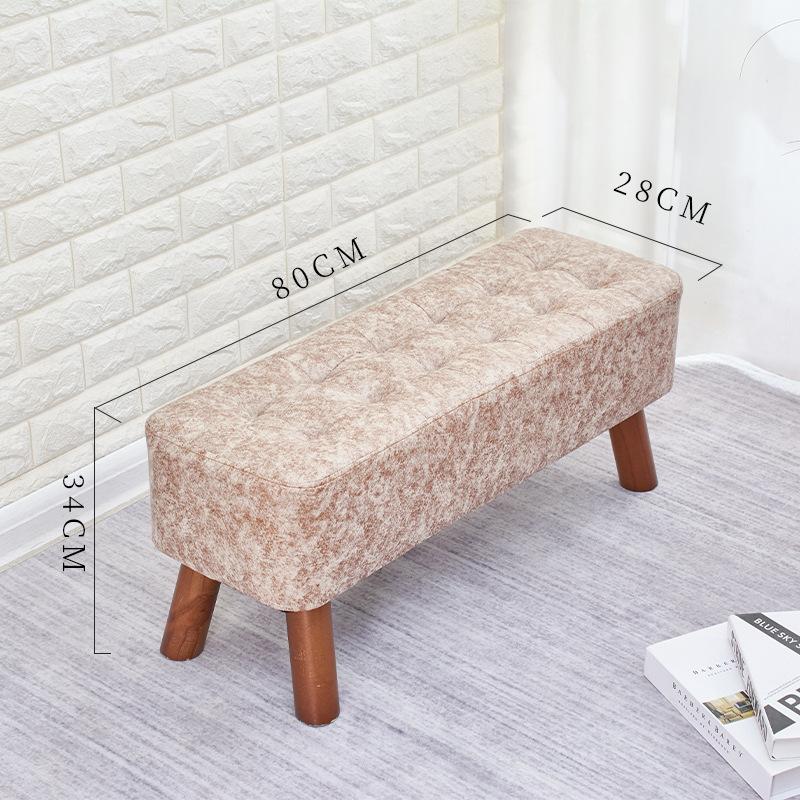 1PC Creative Curved Storage Stool Ottoman, Living Room Sofa Shoe Changing Stool with Wooden Legs for Bedroom Bedside