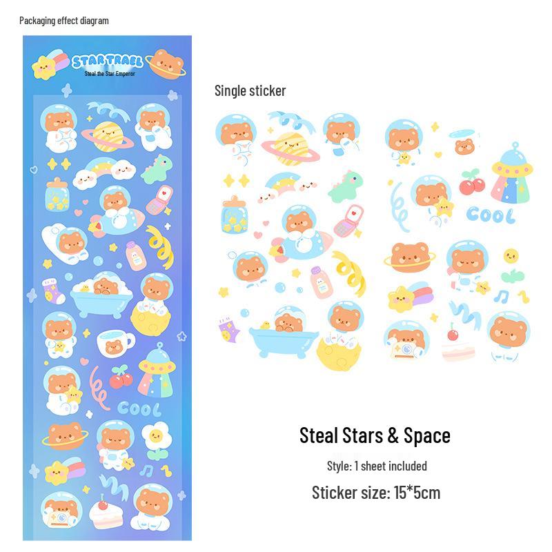 Korean Style Cartoon Laser Stickers for Journaling - Waterproof DIY Decoration