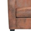 3 Seater Sofa with Faux Suede Finish in Brown