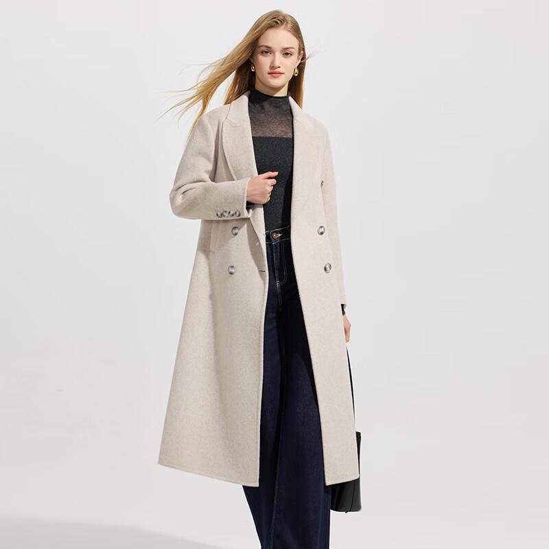 Women's Premium Lapel Wool Blend Long Coat
