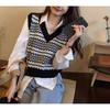 Rhombus Vest Women's Early Autumn New Outer Wear Stacked Inside Wear Retro Knitted Sweater Vest
