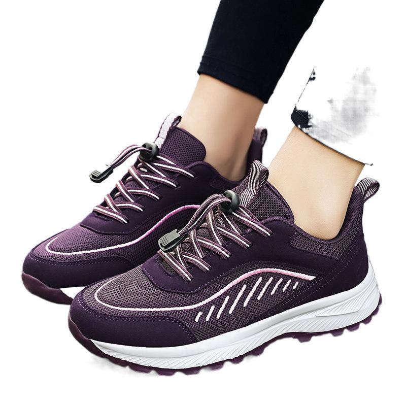 Autumn and winter velvet shoes medium sports soft sole light walking shoes