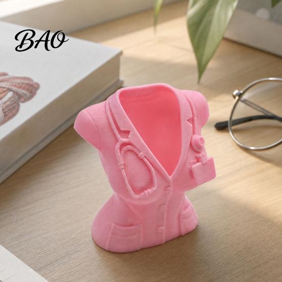 Medical Staff Gift Nurse Uniform Pen Holder, 3D Printed Theme Desk Organizer for Healthcare Professional Pens Makeup Brushes Small Stationery,