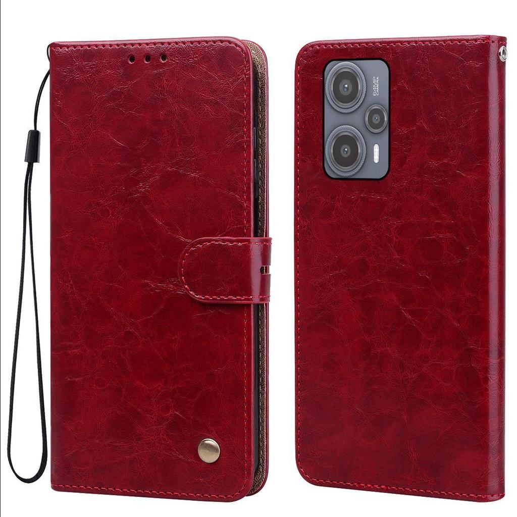 Vintage Crazy Horse Texture PU Leather Flip Wallet Phone Case for Xiaomi POCO F5 Card Holder Kickstand Shockproof Protective Cover