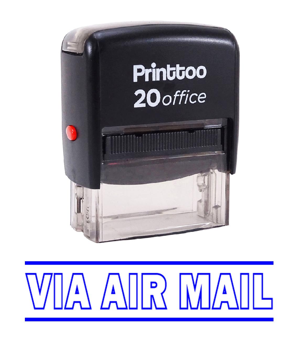 

Printtoo Custom Stamp VIA AIR MAIL Self Inking Rubber Stamp Office 14 mm x 38 mm (Approx) синій