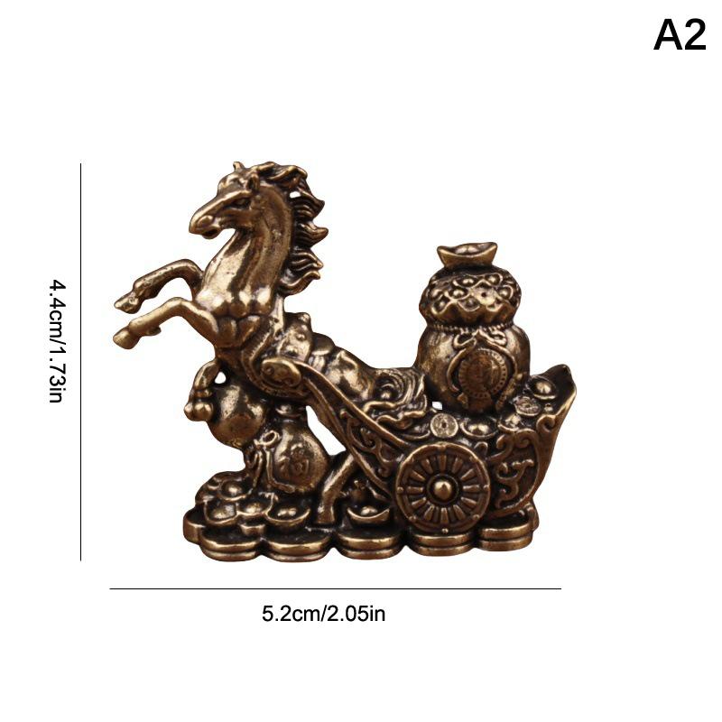 Brass Horse Figurines Chinese  Year Zodiac Horse Ornament Feng Shui Lucky Statue Home Office Desktop Decoration Crafts