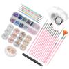 Nail Art Tool Set DIY Nail Brush Dotting Pen Rhinestones Decoration Tin Foil Paper Kit