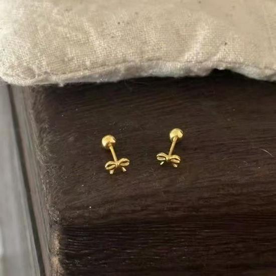 2025 Xiaohongshu Minimalist Bow Stud Earrings: Cute, Elegant, for Everyday Wear
