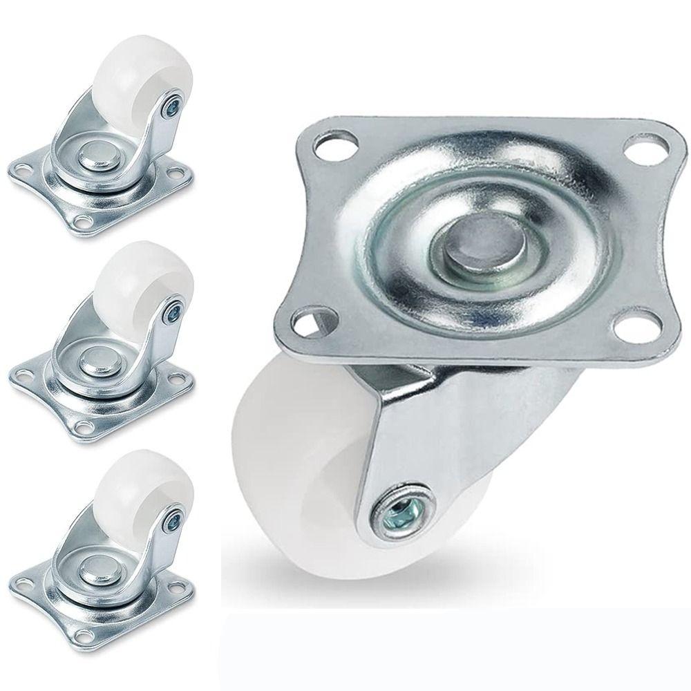 

4 шт. Белые низкопрофильные ролики из полиуретана, бесшумные, 1-дюймовые ролики, набор мебели