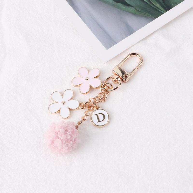 Lovely Ribbon Flower Keychain For Men Women Bag Car Key Holder Keyring Gifts
