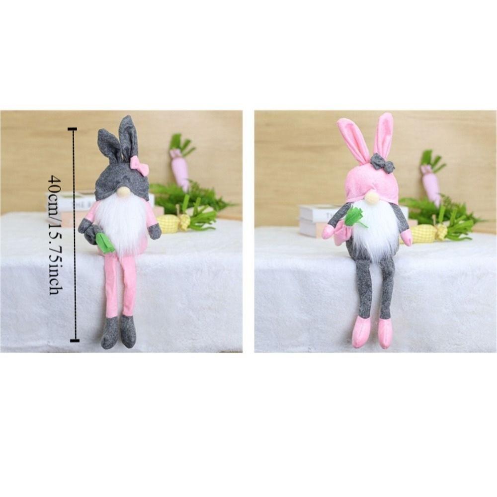 Cartoon Easter Rabbit Ornaments Cute Plush Gnome Dolls Easter Gnome Decorations Gifts