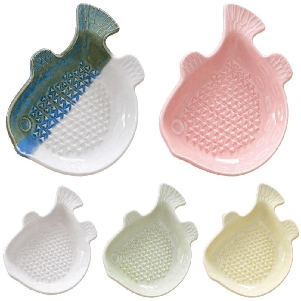 Fish Hand Garlic Ginger Masher Ceramic Seasoning Dipping Dish Garlic Ginger Grater Household