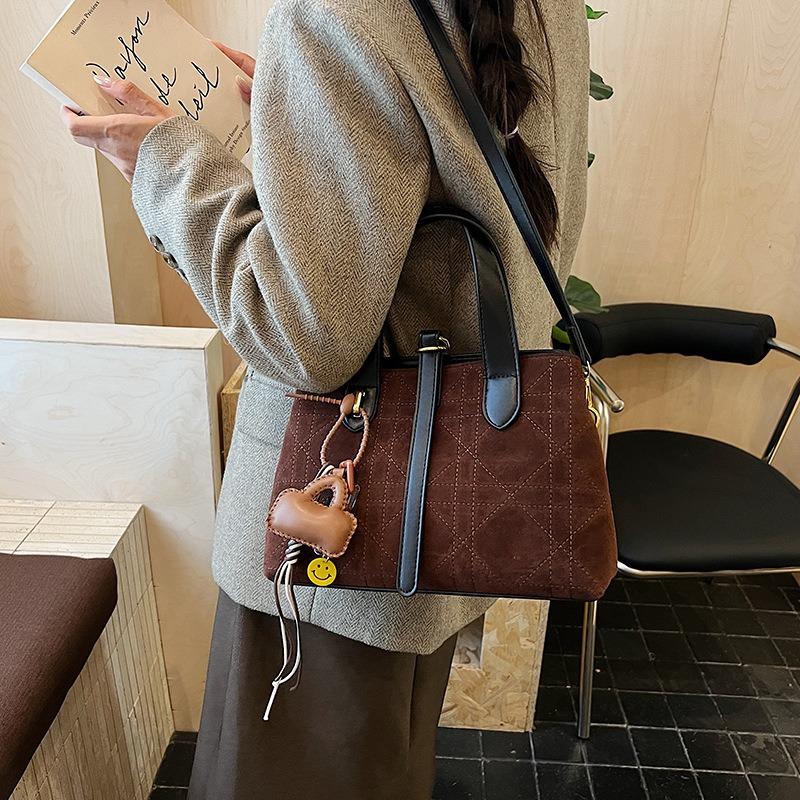 Frosted Rhombus Portable Bucket Bag Crossbody Bag Women's New Fashion Vegetable Basket Bag Crossbody Bag