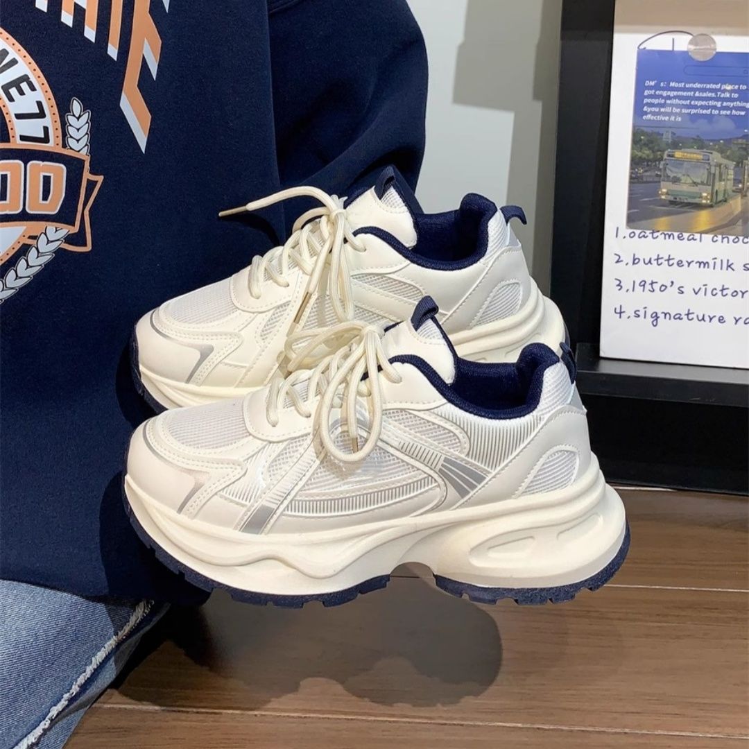 

Новая женская обувь на платформе 2025 сетчатая дышащая модная универсальная летняя ретро спортивная повседневная легкая обувь для папы женская 35