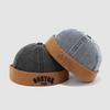 Verstellbare Kinder Melon Beanie mit Buchstabenstickerei Eimerhut für Kleinkind Junge Mädchen
