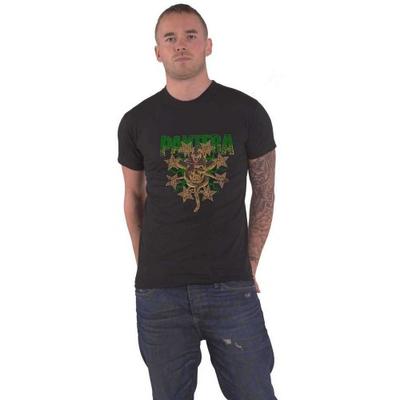 Pantera Unisex Adult Skull & Snake Diamante T-Shirt