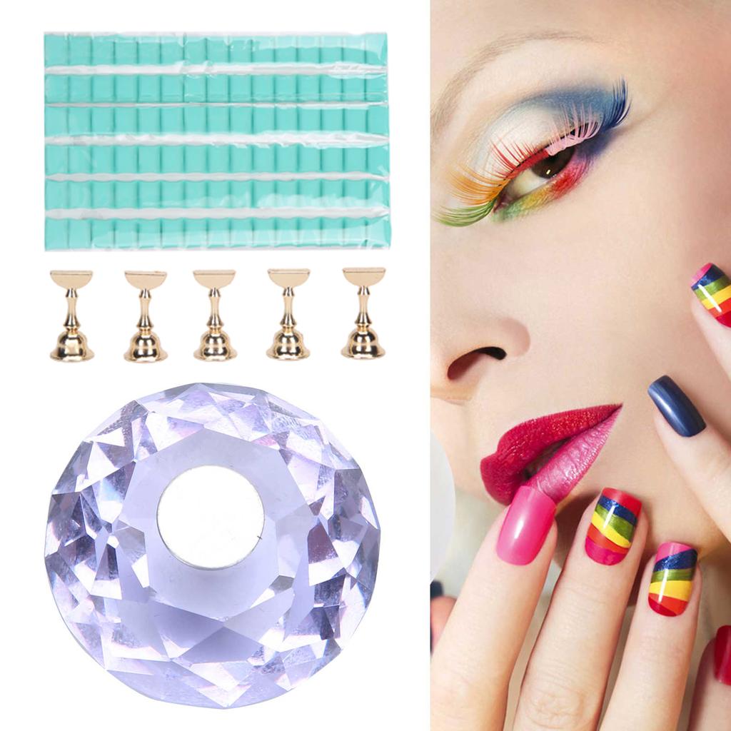 Nail Art Display Stand Set Magnetic   Holder Practice Showing Shelf Manicure Tool