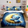 Cute Moon Bear Nursery Decor Multiple Sizes Kid'S And Adults' Bedroom Exquisite 3Pc Bedding Set, Gift