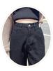 High-Waisted Fleece-Lined Korean Style Jeans for Petite Women, Autumn/Winter, Loose Fit, Straight Leg, Harem Carrot Cut.