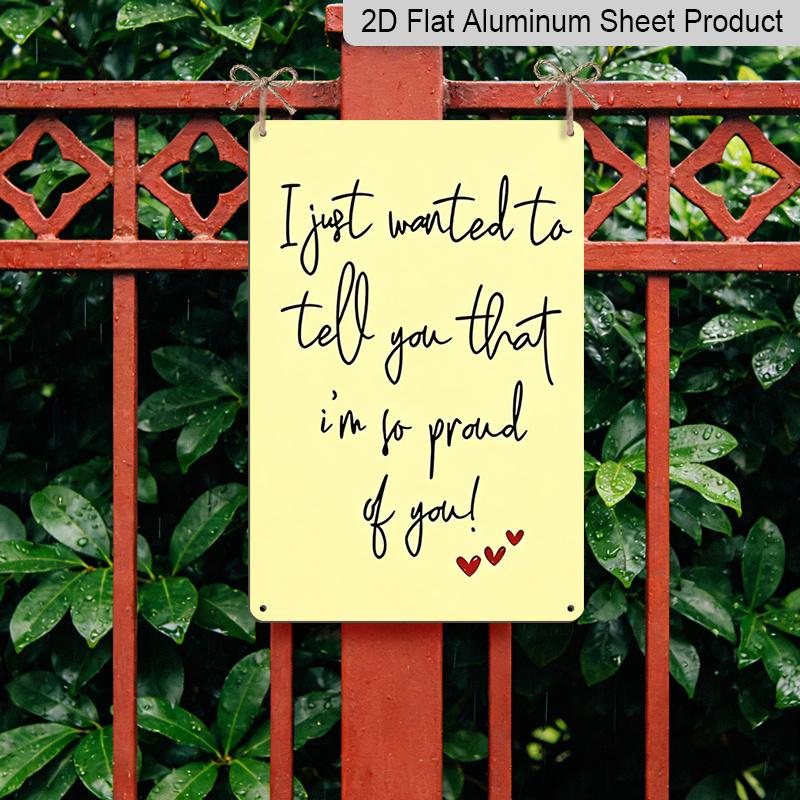 2D Flat 8×12 Inch "I'm So Proud of You" Inspirational Yellow Note Metal Sign - Encouragement Quote Wall Decor, Aluminum Hanging for Home, Office
