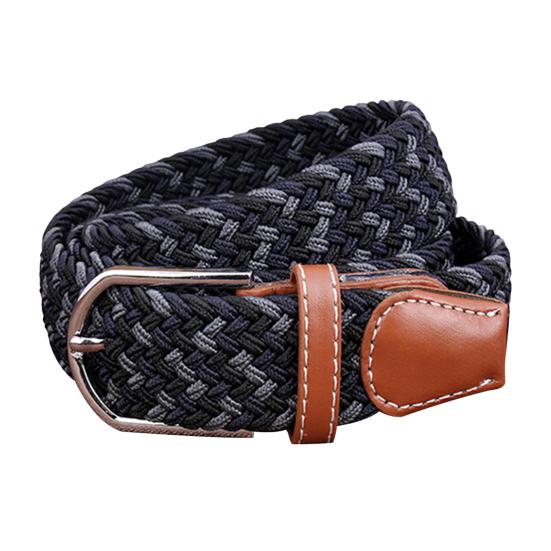 Fashion Woven Braided Fabric Comfort Stretch Casual Dress Belt for Men Women