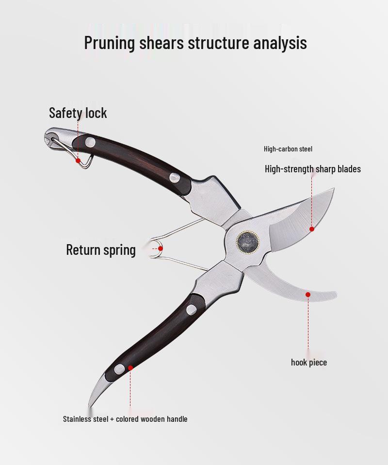 Stainless Steel Floral and Garden Pruning Shears for Thick Branches