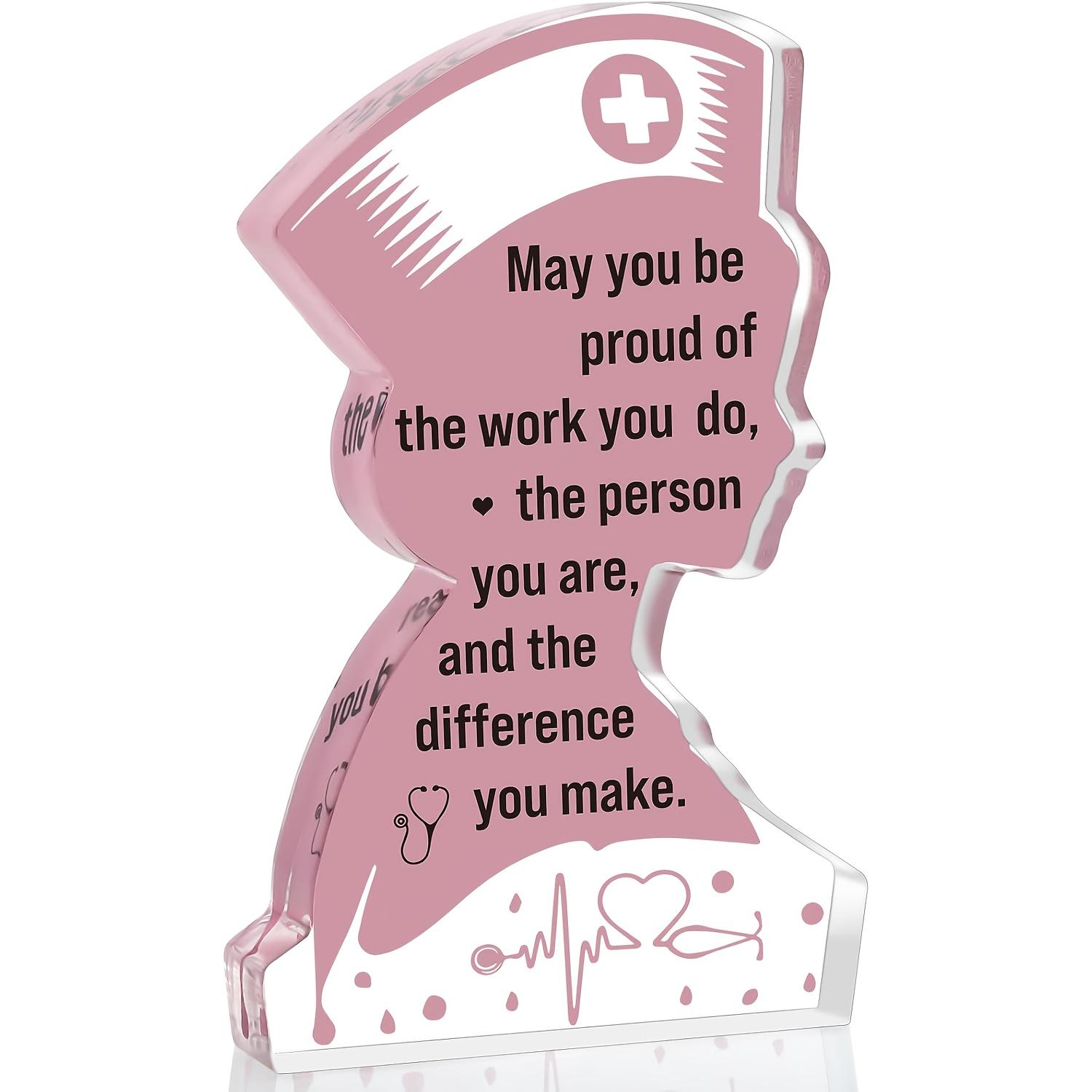 

Nurse Graduation Gift for Women - Motivational Acrylic Plaque with Inspirational Nurse Quote & Stethoscope Design - RN Nurse Week, Nurses Day 11*11.5cm