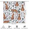Animal Print Shower Curtain Cute Leopard Pattern For Bathroom Decor Modern White Design With Green Leaf Accents